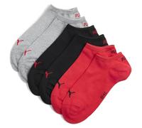 PUMA Unisex Plain Sneaker Sock, Black/red-New, 39/42 (3er Pack)