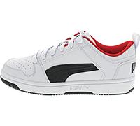 Puma 370490 Unisex-Kinder Sneaker, Puma White-Puma Black-High Risk Red, 38.5 EU