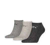 Puma Sneaker-Socken 3er-Pack Retro Grau Damen/Herren Größe 39