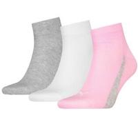 Kurzsocken PUMA "PUMA UNISEX LIFESTYLE QUARTER 3P", Damen, Gr. 39-42, basic pink, Baumwollmischung, Baumwolle, Elasthan, elastisch, Socken, mit kurzem geripptem Schaft (31034722-39) basic pink