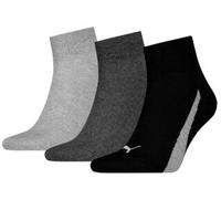 Kurzsocken PUMA "PUMA UNISEX LIFESTYLE QUARTER 3P", Damen, Gr. 35-38, schwarz-weiß (schwarz, weiß), Baumwollmischung, Baumwolle, Elasthan, elastisch, Socken, mit kurzem geripptem Schaft (13418829-35)