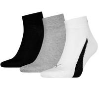 Puma 3P Lifestyle Quarter Socks Weiß/Schwarz Gr 39/42