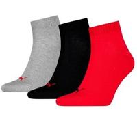 Puma Unisex Quarter Sock, Black/red, 39/42 (3er Pack)