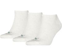 PUMA Unisex Sneakersocken, 3er Pack - Sneaker Plain 3P, Logo, einfarbig Weiß (Oatmeal) 35-38