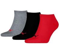 PUMA Unisex Plain Sneaker Sock, Black/red-New, 39/42 (3er Pack)
