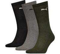 Puma 3P Sport Crew Socks Schwarz/Grün Gr 39/42