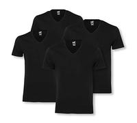 PUMA 4 er Pack Basic V Neck T-Shirt Men Herren Unterhemd V-Ausschnitt, Farbe:200 - Black, Bekleidungsgröße:M