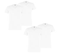 PUMA 4 er Pack Basic V Neck T-Shirt Men Herren Unterhemd V-Ausschnitt, Farbe:300 - White, Bekleidungsgröße:M