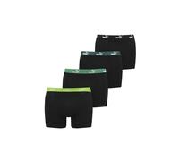 PUMA 4 er Pack Boxer Boxershorts Herren Unterwäsche sportliche Retro Pants, Farbe:Black Green Combo, Bekleidungsgröße:S