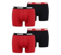 PUMA 2 er Pack Boxer Boxershorts Men Herren Unterhose Pant Unterwäsche, Farbe:786 - Red/Black, Bekleidungsgröße:S