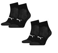 PUMA 4 Paar gepolsterte Quarter Socken Damen & Herren/Sportsocken