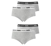 PUMA 4er Pack Damen Pantys Slip Unterwäsche Unterhose Mini Shorts, Farbe:Grau, Wäschegröße:XL, Artikel:-328 Grey/Grey