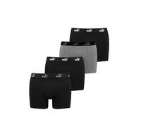 PUMA 4er Pack Elements Boxer Boxershorts Herren Unterwäsche sportliche Retro Pants, Farbe:Black/Grey Combo, Bekleidungsgröße:XL