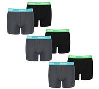 PUMA 6 er Pack Boxer Boxershorts Jungen Kinder Unterhose Unterwäsche, Farbe:376 - India Ink/Turquoise, Bekleidung:176