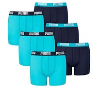 PUMA 6 er Pack Boxer Boxershorts Jungen Kinder Unterhose Unterwäsche, Farbe:789 - Bright Blue, Bekleidung:164