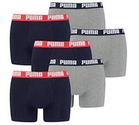 Puma Herren Boxershorts Basic – Blau/Grau Melange – Größe L