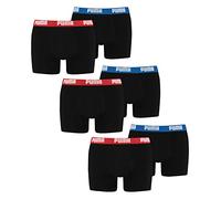 PUMA 6 er Pack Boxer Boxershorts Men Herren Unterhose Pant Unterwäsche, Farbe:Red/Blue, Bekleidungsgröße:M