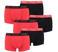 PUMA 6 er Pack Short Boxer/schwarz/Herren Unterhose Unterwäsche, Farbe:002 - Red/Black, Bekleidungsgröße:M