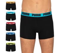 Puma 6-er Set Boxer Briefs Schwarz mit verschiedenfarbigem Webbund