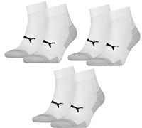 PUMA 6 Paar gepolsterte Quarter Socken Damen & Herren/Sportsocken