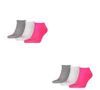 PUMA Unisex Puma Unisex Sneaker Plain 3p Socken, Middle Grey Melange / Pink, 35-38 EU