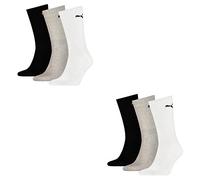 PUMA 6 Paar Sportsocken Tennis Socken Gr. 35-49 Unisex für sie und ihn, Farbe:325 - white/grey/black, Socken & Strümpfe:47-49