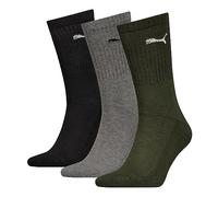 PUMA 6 Paar Unisex Crew Socks Socken Sportsocken MIT FROTTEESOHLE (Green Combo, 43-46)