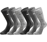 PUMA 6 Paar Unisex Crew Socks Socken Sportsocken MIT FROTTEESOHLE (Spezial Anthrazit Mix 35-38)