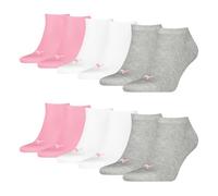 PUMA 3 Paar Unisex Herren Damen Sportsocken Kurzsocken Sneaker Socken, Farbe:Mehrfarbig, Größe:35-38, Artikel:-395 prism pink