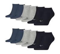 PUMA 6 Paar Unisex Herren Damen Sportsocken Kurzsocken Sneaker Socken, Farbe:Mehrfarbig, Größe:43-46, Artikel:-532 navy/grey/nightshadow blue