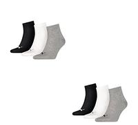 PUMA 6 Paar Unisex Quarter Socken Sneaker Gr. 35-49 für Damen Herren Füßlinge, Farbe:882 - grey/white/black, Socken & Strümpfe:39-42