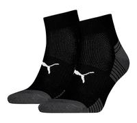 Kurzsocken PUMA "PUMA UNISEX SPORT CUSHIONED QUARTER 2P", Herren, Gr. 43-46, schwarz, Materialmix, normal, Socken, Rippenbündchen, optimierte Dämpfung für zusätzlichen Komfort (16866045-43) schwarz