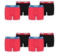 2er Pack PUMA Kinder Basic Boxer Shorts red / black 128