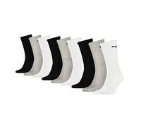 PUMA 9 Paar Everyday Crew Socken Sportsocken Tennis Socken Gr. 35-46 Unisex, Farbe:002 - White/Grey/Black, Socken & Strümpfe:47-49