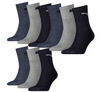 PUMA 9 Paar Socken Short Crew Sportsocken Tennis Socken Gr. 35-49 Unisex, Farbe:532 - navy/grey/nightshadow b, Socken & Strümpfe:43-46