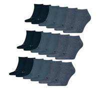 PUMA 9 Paar Unisex Herren Damen Sportsocken Kurzsocken Sneaker Socken, Farbe:Blau, Größe:47-49, Artikel:-460 denim blue