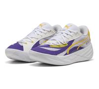 Puma Hallen-Indoorschuhe All-Pro LA (Basketball) weiss/violett/gelb Herren, Größe Euro (US) 45 (11,5)