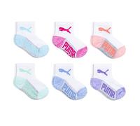 PUMA Baby-Mädchen Infant Girls' 6 Pack Anklet Socks Tennissocken, Grau/Multi, 0-12 Monate