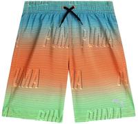 Puma Badehose für Jungen, schnell trocknend, mit Taschen und Netzfutter, Badehose für Jungen (Größen 36-48), Orange-grüne Streifen, 14-16