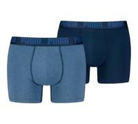 Boxershorts PUMA "PUMA MEN EVERYDAY BASIC BOXERS 2P", Herren, Gr. XXL, blau (denim, navy), Jersey, Obermaterial: 95% Baumwolle, 5% Elasthan, bedruckt, unifarben, körpernah, Unterhosen, mit Puma Webbun