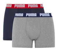 Boxershorts PUMA "PUMA MEN EVERYDAY BASIC BOXERS 2P", Herren, Gr. S, blau (sailor blau), Jersey, Obermaterial: 95% Baumwolle, 5% Elasthan, körpernah, Unterhosen, mit Puma Webbund (41229950-S) sailor b