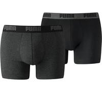 2er Pack PUMA Everyday Basic Boxer Herren Boxer-Shorts Baumwoll-Unterhose 521015001 691 Schwarz/Grau-meliert XL
