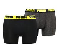 PUMA Herren Unterhose MEN EVERYDAY BASIC BOXER 2P (701226387) M DARK GREY MELANGE / YELLOW