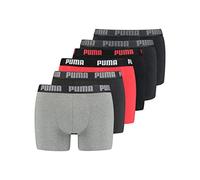 PUMA Basic Boxer 6er Pack graurotschwarz, L Herren