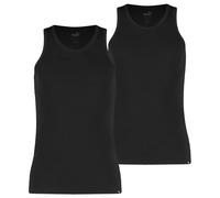 Puma Herren Tank Top Basic – Unterhemd, Rundhals, Single Jersey, Schwarz, Größe S, 2er Pack