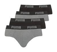 Puma Herren Unterhose Basic Brief – 2er Pack – Dark Grey Melange/Black – Größe L