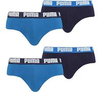 PUMA Basic Brief Men Herren Unterhose Pant Unterwäsche 4er Pack, Farbe:420 - True Blue, Bekleidungsgröße:XL