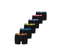 PUMA Herren Boxer Shorts, 6er Pack - Basic Boxer ECOM, Cotton Stretch, Everyday Schwarz/Blau/Rot/Orange M
