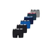 PUMA Basic Everyday Herren Boxershorts Unterhose 6er-Pack, Farbe:Black/Blue, Bekleidungsgröße:L
