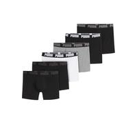 PUMA Herren Boxer Shorts, 6er Pack - Basic Boxer ECOM, Cotton Stretch, Everyday Schwarz/Weiß/Grau 2XL